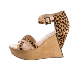 Diane Von Furstenberg Alara Leopard Print Leather Sandal Size 7.5